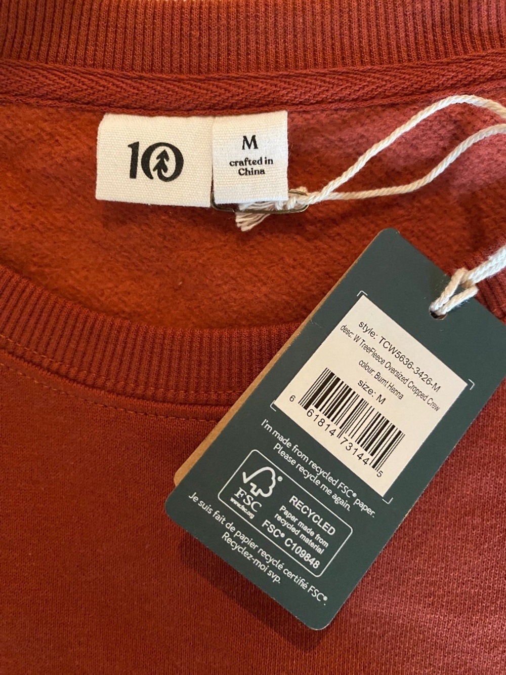BNWT Tentree Oversized Cropped Crewneck